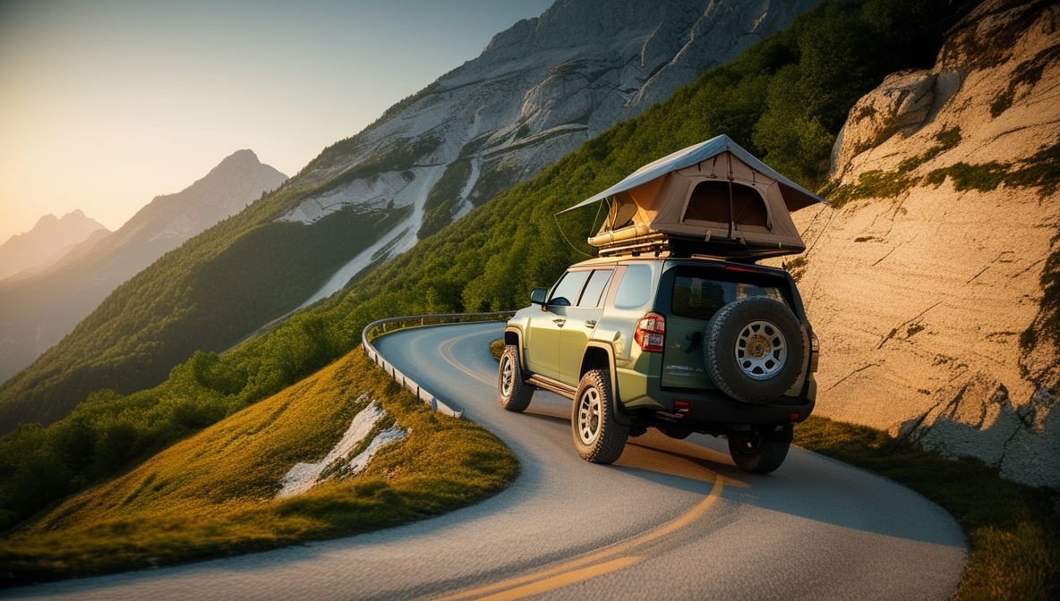 4x4 offroad with a roof tent